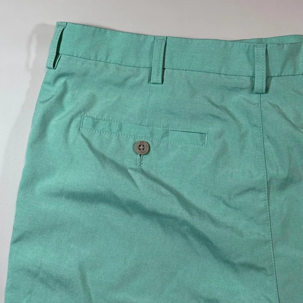 PGA Tour Golf Shorts Men 36 Mint Green Stretch Performance Flat Front Athleisure